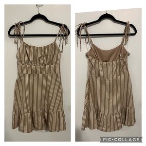Speechless tan and white stripped dress, size L juniors